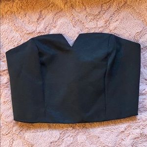 Top shop black crop top, zip back. NWT.